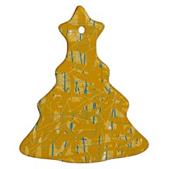 Yellow pattern Christmas Tree Ornament (2 Sides)