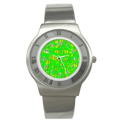 Neon green pattern Stainless Steel Watch