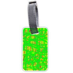 Neon green pattern Luggage Tags (One Side) 