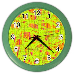 Yellow And Orange Pattern Color Wall Clocks