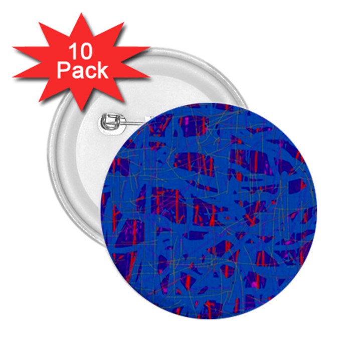 Deep blue pattern 2.25  Buttons (10 pack) 