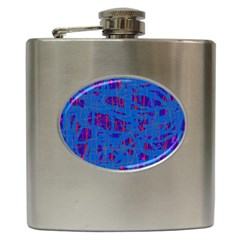 Deep blue pattern Hip Flask (6 oz)