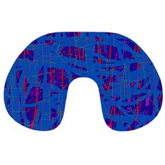 Deep Blue Pattern Travel Neck Pillows by Valentinaart