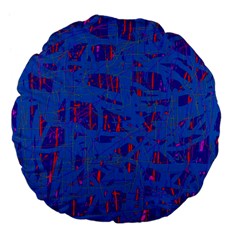 Deep Blue Pattern Large 18  Premium Flano Round Cushions by Valentinaart