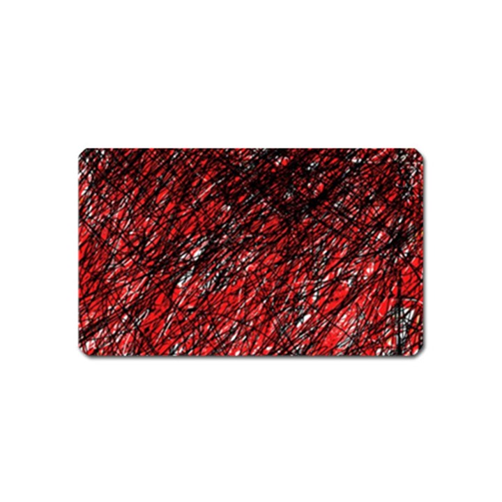 Red and black pattern Magnet (Name Card)