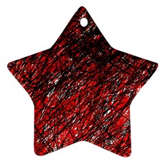 Red And Black Pattern Star Ornament (two Sides)  by Valentinaart