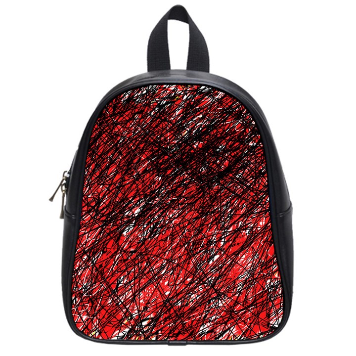 Red and black pattern School Bags (Small) 