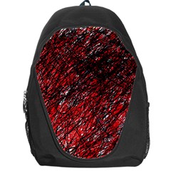 Red And Black Pattern Backpack Bag by Valentinaart