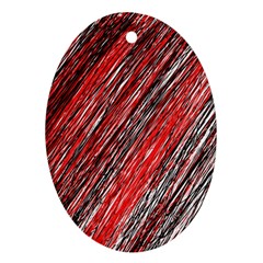Red And Black Elegant Pattern Oval Ornament (two Sides) by Valentinaart