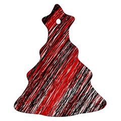 Red And Black Elegant Pattern Christmas Tree Ornament (2 Sides) by Valentinaart