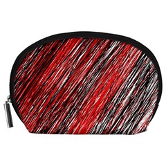 Red And Black Elegant Pattern Accessory Pouches (large) 