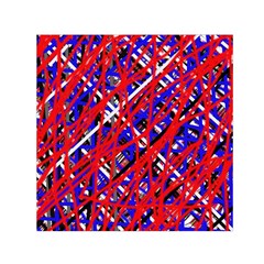 Red And Blue Pattern Small Satin Scarf (square) by Valentinaart