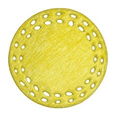 Yellow Pattern Ornament (round Filigree)  by Valentinaart