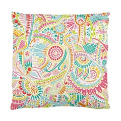 Hippie Flowers Pattern, Pink Blue Green, Zz0101 Standard Cushion Case (one Side) by Zandiepants