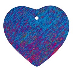 Blue Pattern Ornament (heart)  by Valentinaart