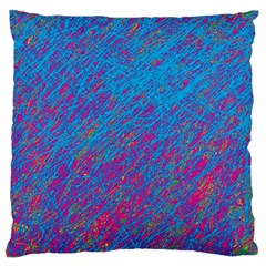 Blue Pattern Large Cushion Case (two Sides) by Valentinaart