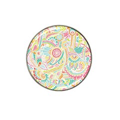 Hippie Flowers Pattern, Pink Blue Green, Zz0101 Hat Clip Ball Marker (10 Pack) by Zandiepants