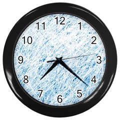 Blue Pattern Wall Clocks (black) by Valentinaart