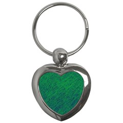 Deep Green Pattern Key Chains (heart)  by Valentinaart