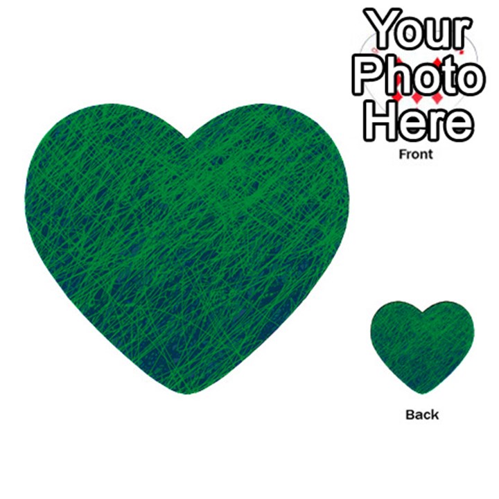 Deep green pattern Multi-purpose Cards (Heart) 