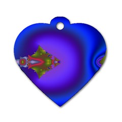 Into The Blue Fractal Dog Tag Heart (one Side)