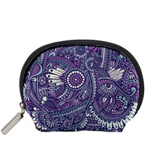 Purple Hippie Flowers Pattern, Zz0102, Accessory Pouch (small) by Zandiepants