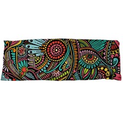 Colorful Hippie Flowers Pattern, Zz0103 Body Pillow Case (dakimakura) by Zandiepants