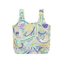 Purple, Green, Yellow Hippie Flowers Pattern, Zz0104 Full Print Recycle Bag (s) by Zandiepants