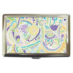 Purple, Green, Yellow Hippie Flowers Pattern, Zz0104, Cigarette Money Case