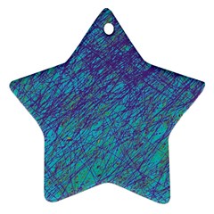 Blue Pattern Star Ornament (two Sides)  by Valentinaart