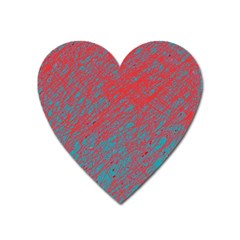 Red And Blue Pattern Heart Magnet by Valentinaart