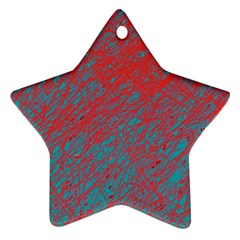 Red And Blue Pattern Star Ornament (two Sides) 