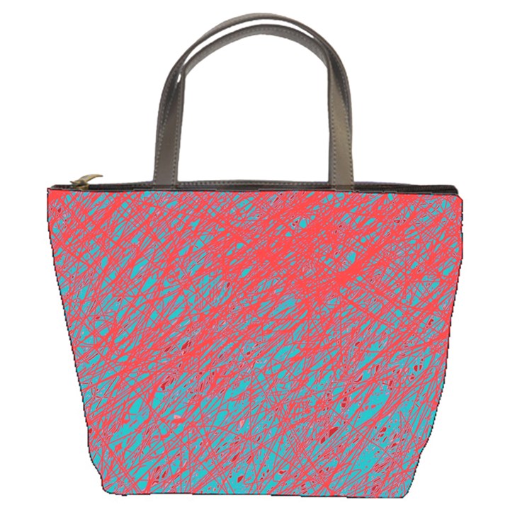 Red and blue pattern Bucket Bags