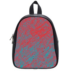 Red and blue pattern School Bags (Small) 