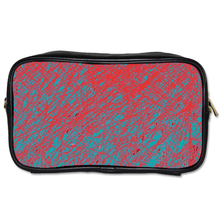 Red and blue pattern Toiletries Bags