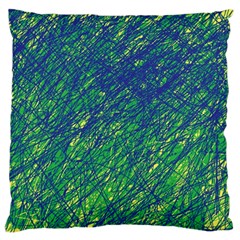 Green Pattern Large Flano Cushion Case (two Sides) by Valentinaart