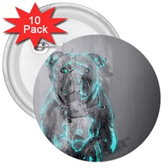Dog 3  Buttons (10 Pack)  by NSAsStore