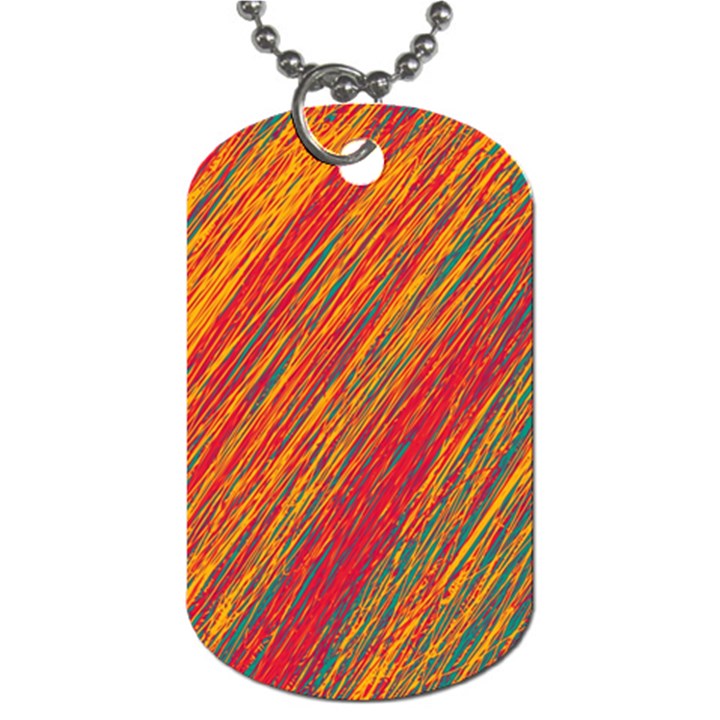 Orange Van Gogh pattern Dog Tag (One Side)