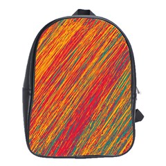 Orange Van Gogh Pattern School Bags(large)  by Valentinaart