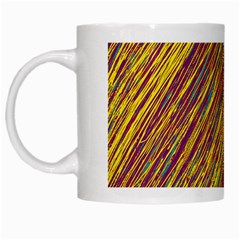 Yellow, Purple And Green Van Gogh Pattern White Mugs by Valentinaart