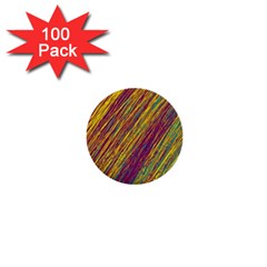 Yellow, Purple And Green Van Gogh Pattern 1  Mini Buttons (100 Pack)  by Valentinaart