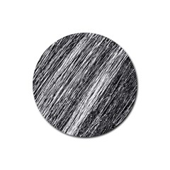 Black And White Decorative Pattern Rubber Coaster (round)  by Valentinaart