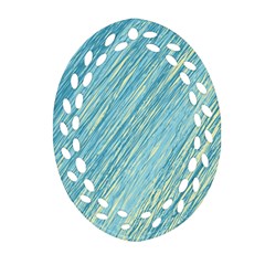 Light Blue Pattern Ornament (oval Filigree)  by Valentinaart