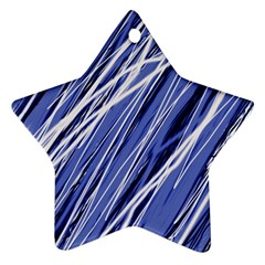 Blue Elegant Pattern Star Ornament (two Sides) 
