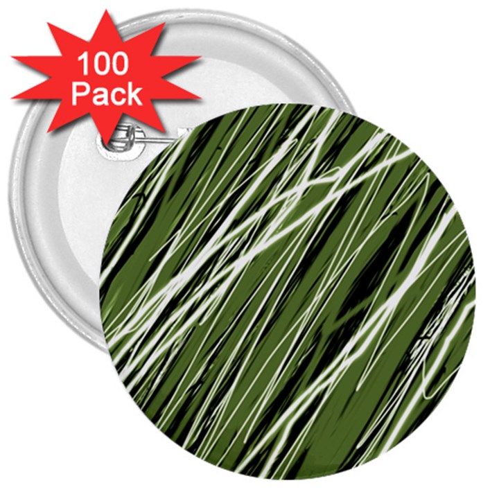 Green decorative pattern 3  Buttons (100 pack) 