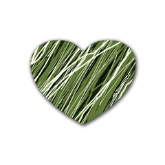Green Decorative Pattern Heart Coaster (4 Pack)  by Valentinaart