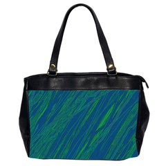 Green Pattern Office Handbags (2 Sides)  by Valentinaart