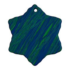 Green Pattern Snowflake Ornament (2-side)