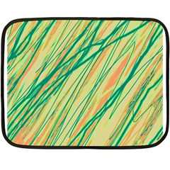 Green And Orange Pattern Fleece Blanket (mini) by Valentinaart