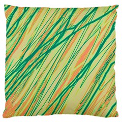 Green And Orange Pattern Large Cushion Case (two Sides) by Valentinaart